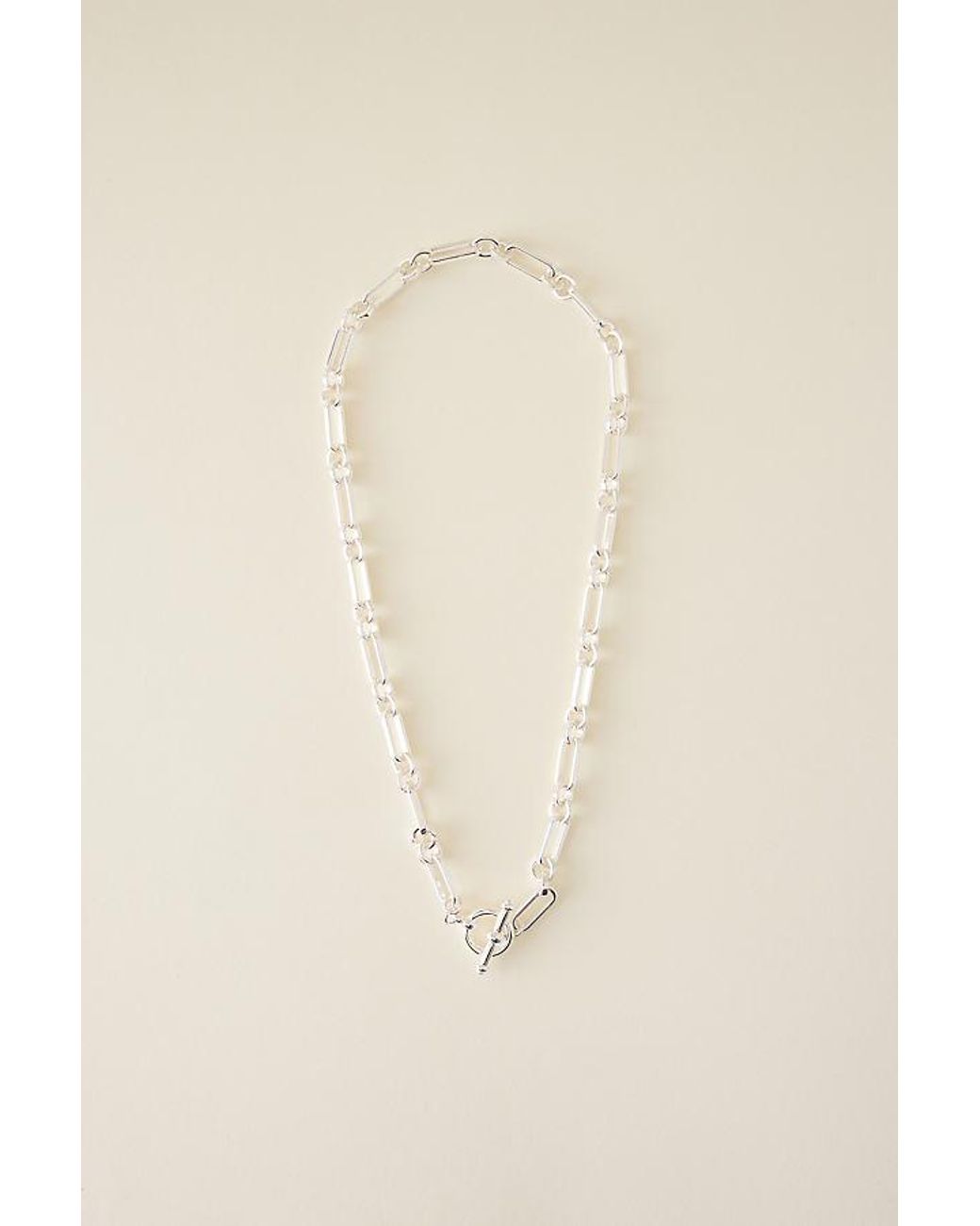 Anthropologie Natural Chunky Chain T-Bar Necklace