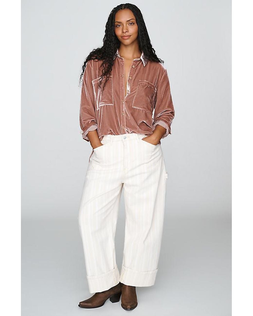 Pilcro Red The Hadley Relaxed Buttondown Shirt By Velvet Edition