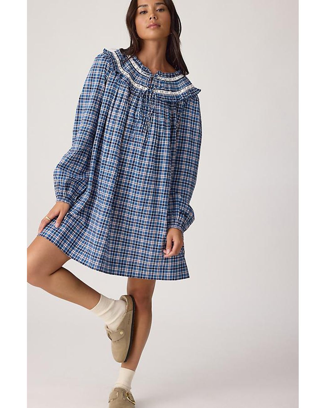 Damson Madder Blue Muse 100% Cotton Nightdress