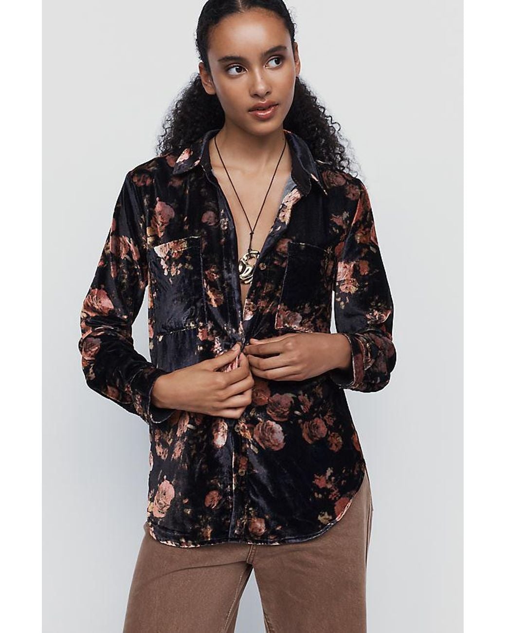 Pilcro Black The Hadley Relaxed Buttondown Shirt By Velvet Edition