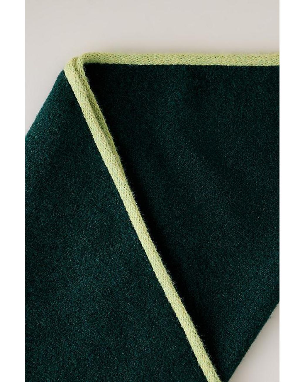 By Anthropologie Green Large Tipped Knit Triangle Scarf