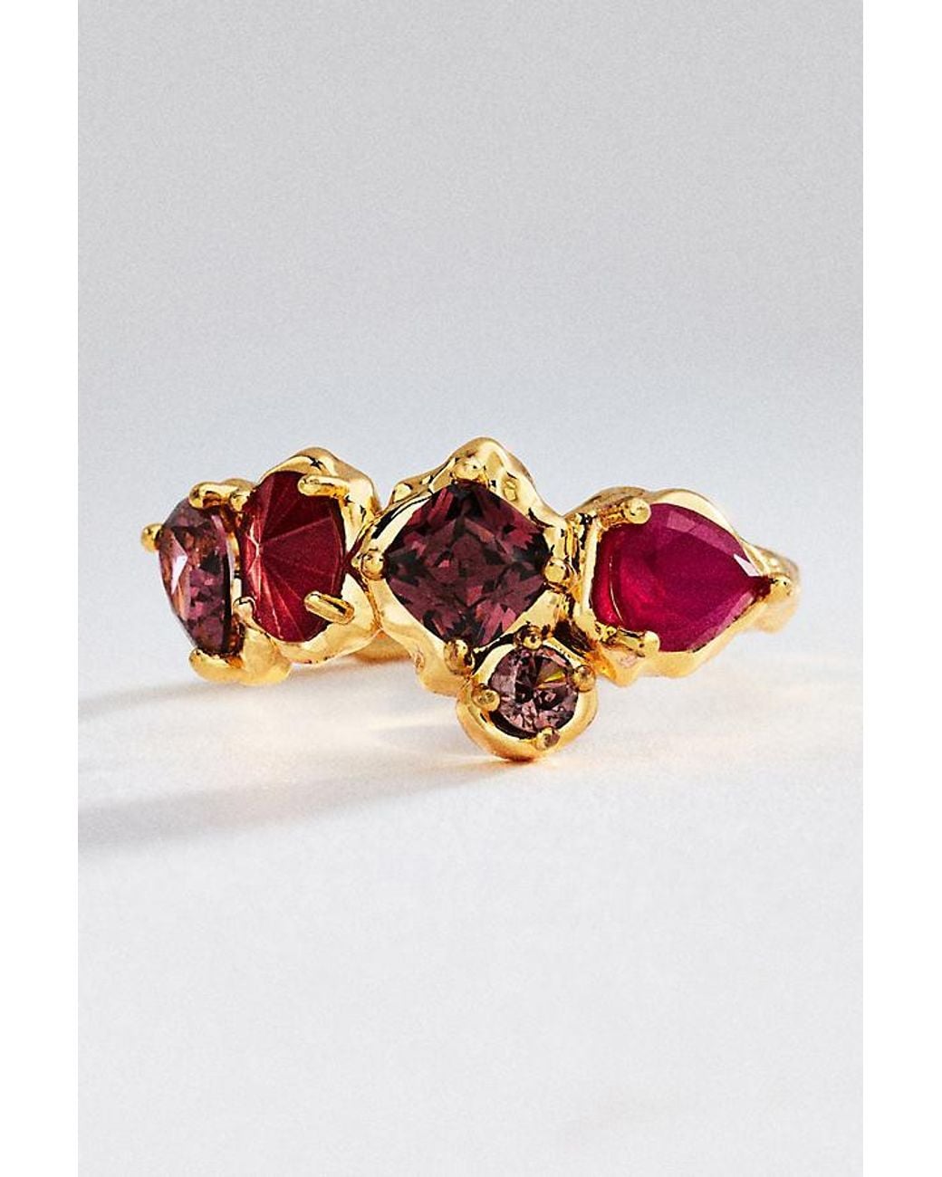 Anthropologie Pink Organic Crystal Ring