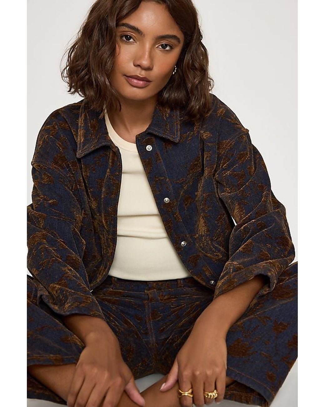 The Tiny Big Sister Blue Denim Jacquard Jacket