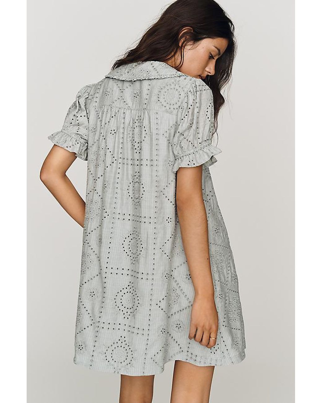 Pilcro Gray Keira Eyelet Mini Dress