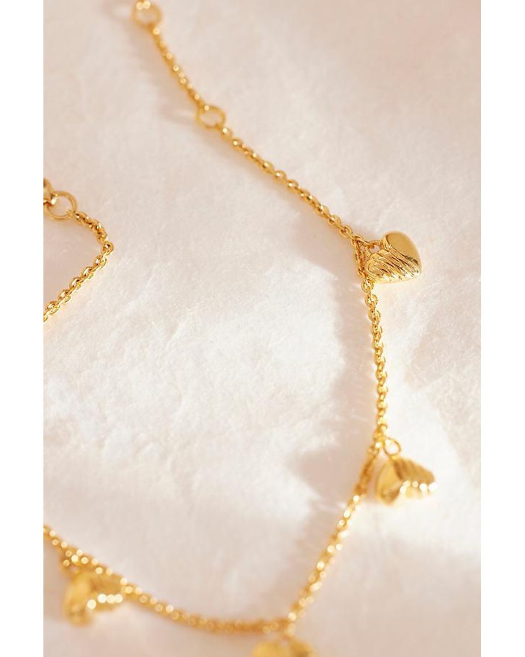 Rachel Jackson Natural Plated Untamed Deco Hearts Charm Necklace