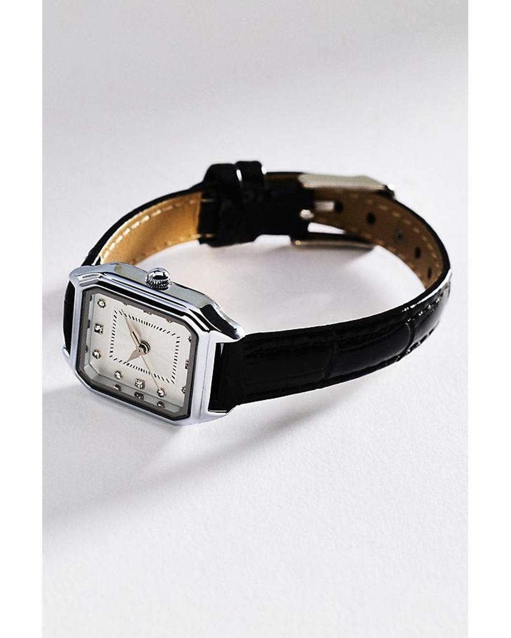 By Anthropologie Black Square-Face Watch