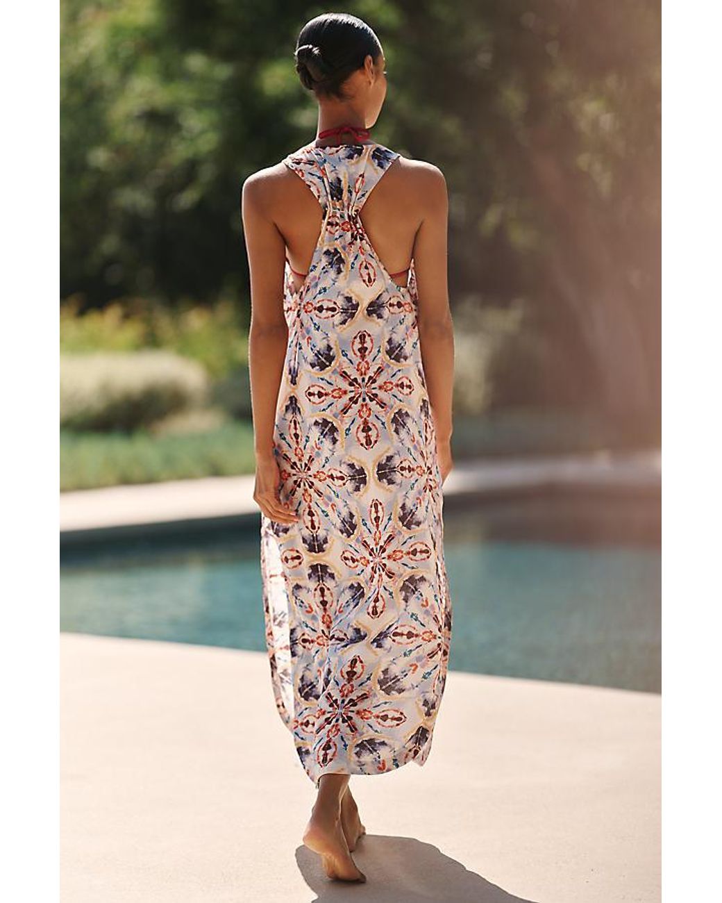 Celandine Green V-Neck High-Slit Maxi Dress