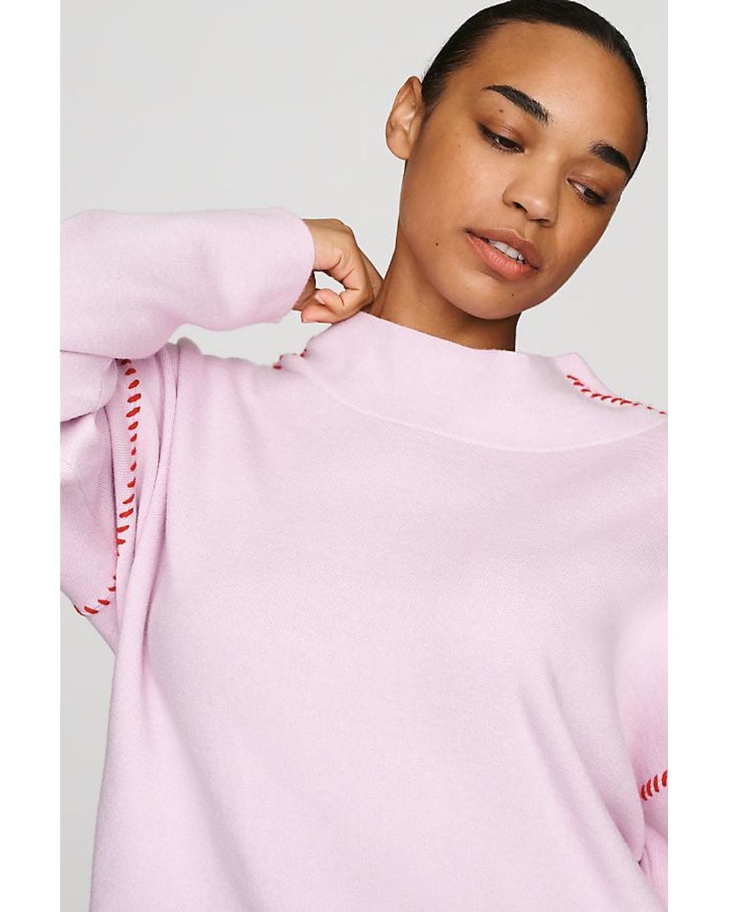 Maeve Pink Carys Mock-Neck Jumper