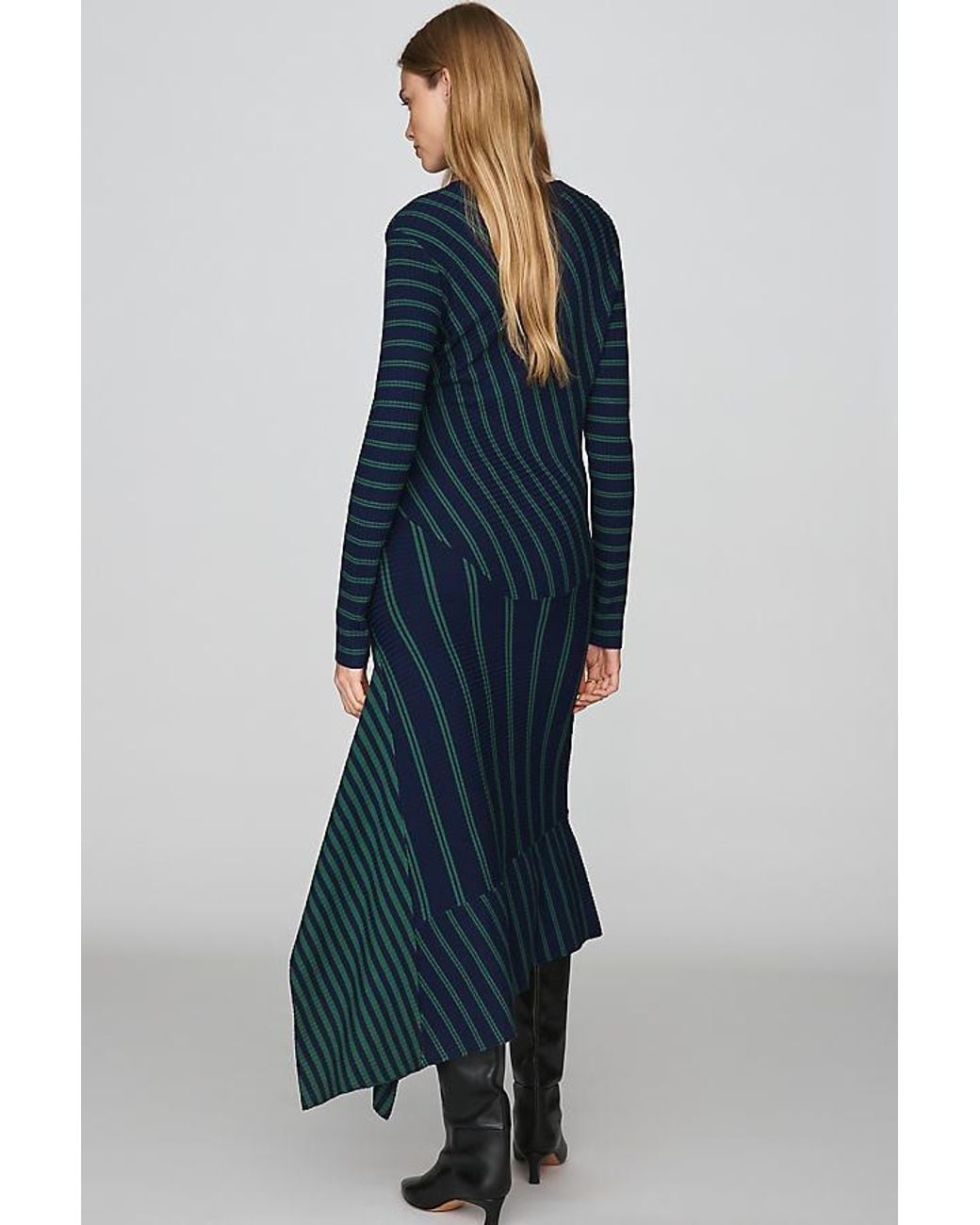 By Anthropologie Blue Asymmetrical Knit Dress