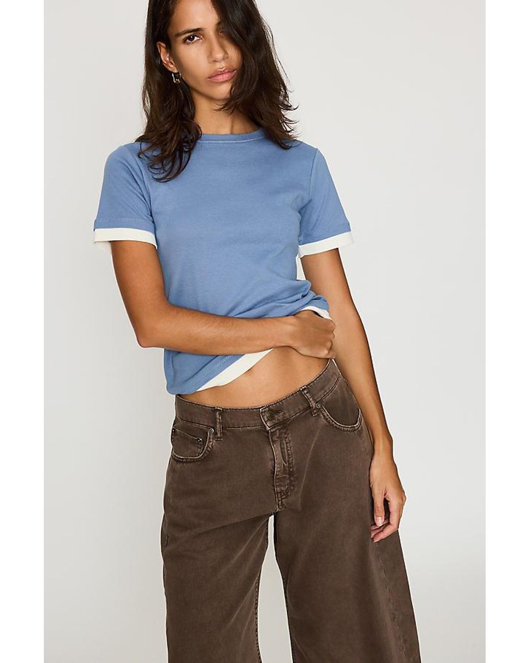 By Anthropologie Blue The Mollie Low-Rise Barrel Jeans