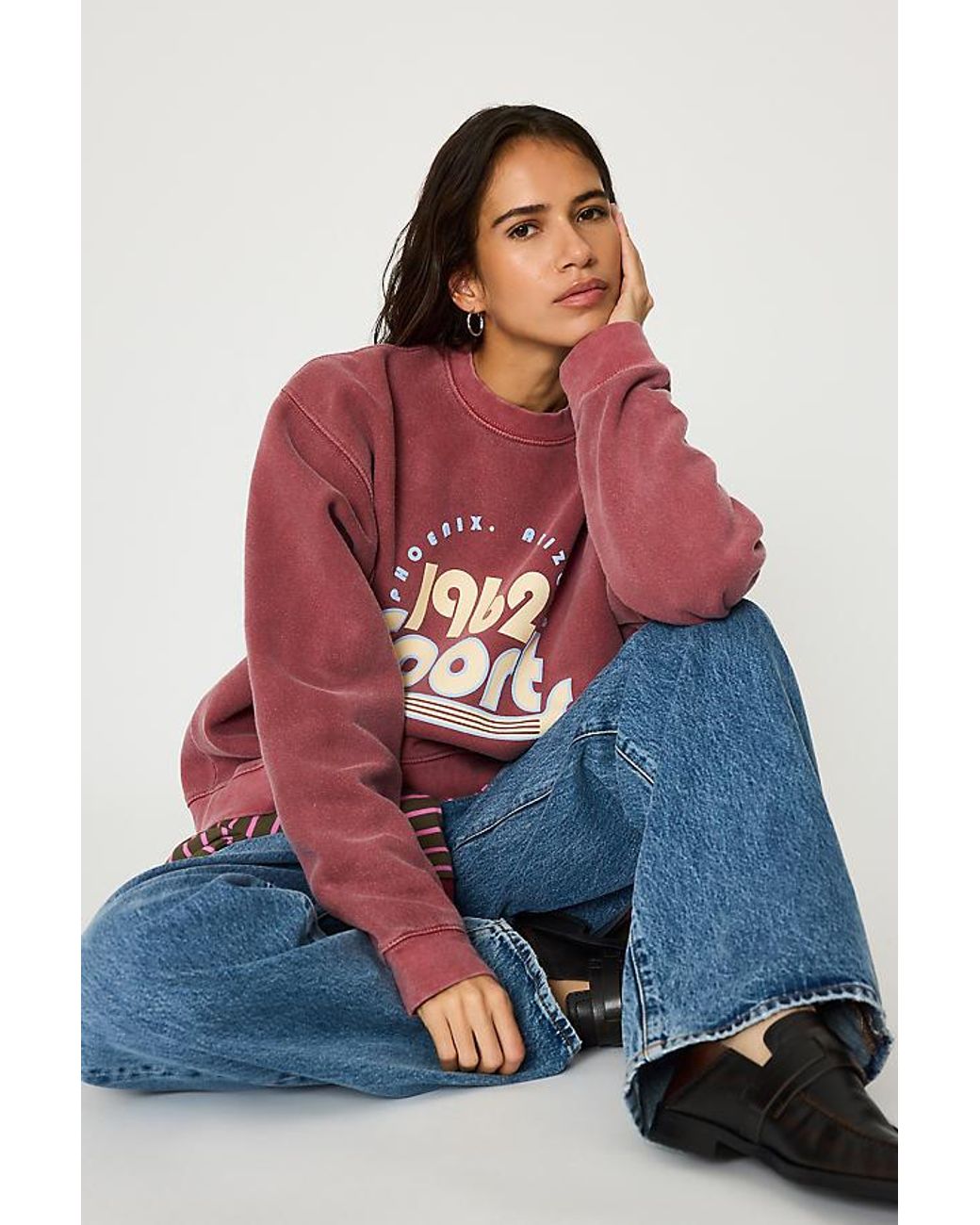By Anthropologie Blue 1962 Sports Graphic Sweatshirt