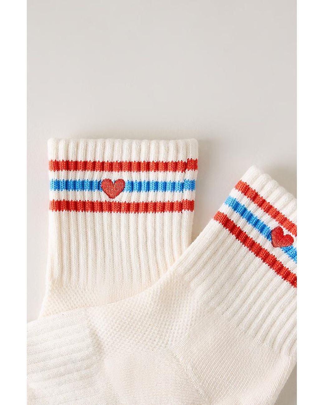 LE BON SHOPPE Natural Heart Stripe Socks