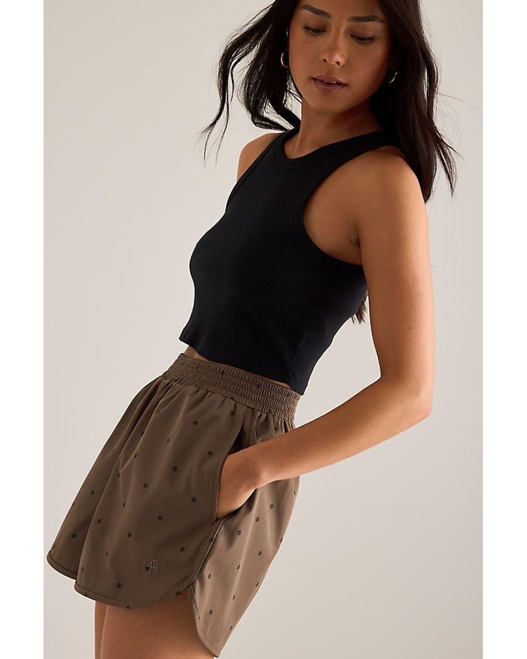4th & Reckless Black Haven Polka Dot Runner Shorts
