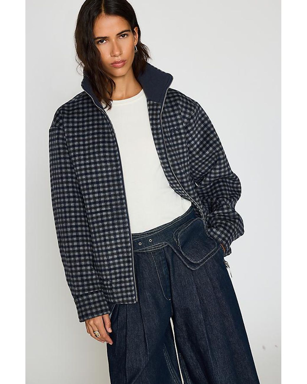 Damson Madder Blue Pixie Wool-Blend Bomber Jacket
