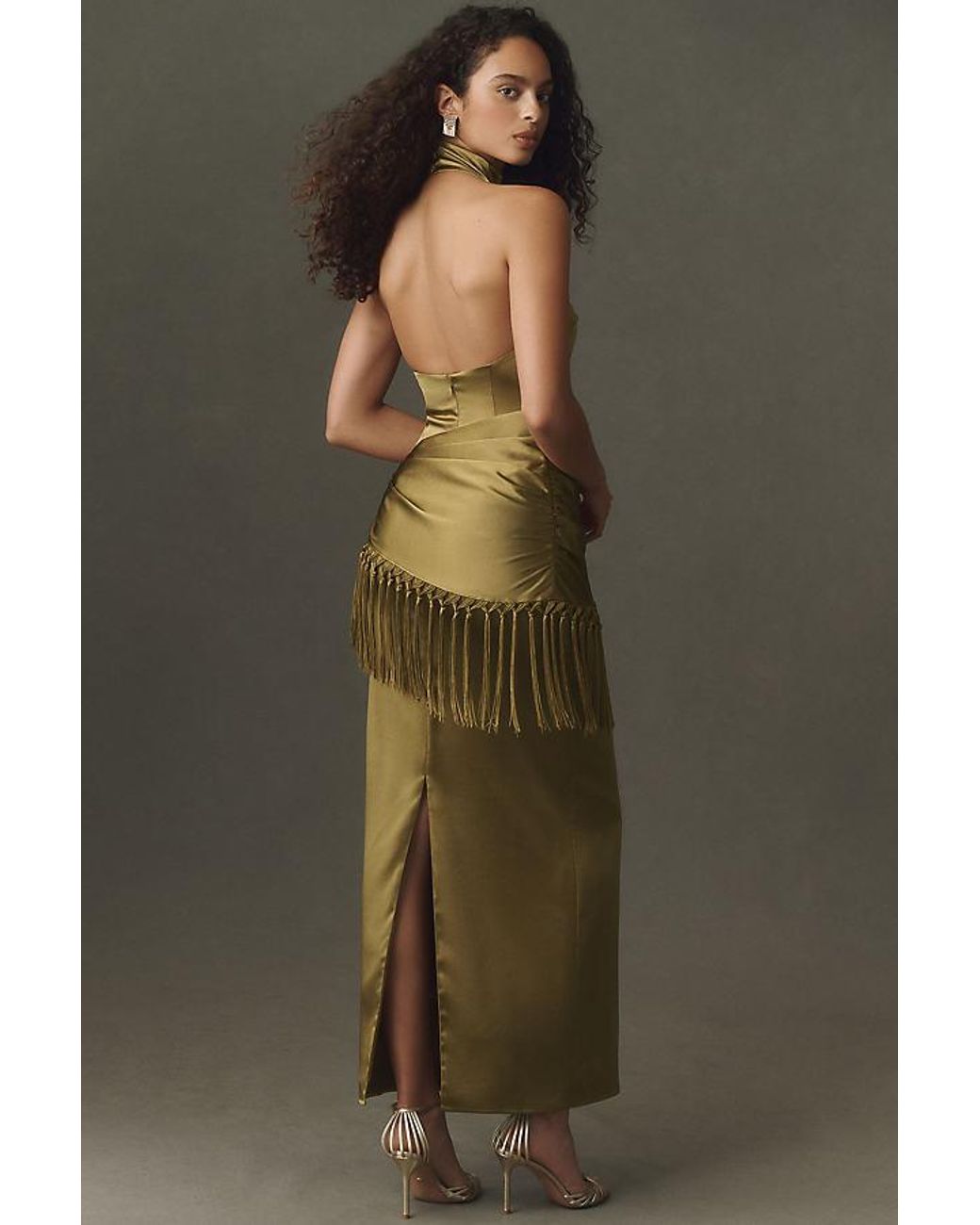 Mare Mare Green Fringe Sarong Midi Dress