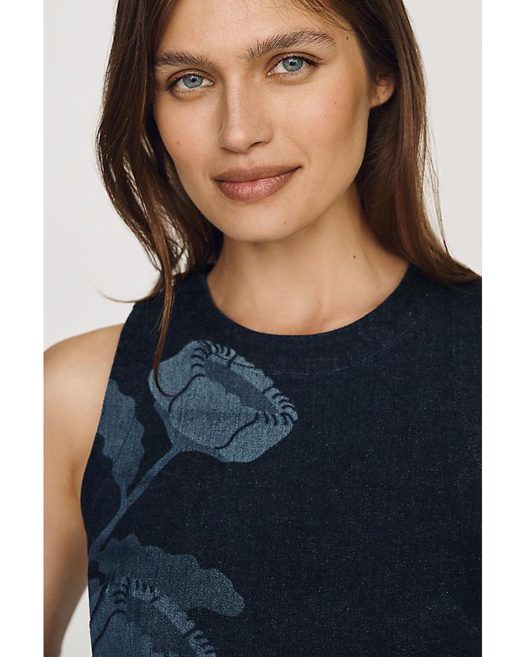 Maeve Blue Emmy Sleeveless Denim Swing Dress