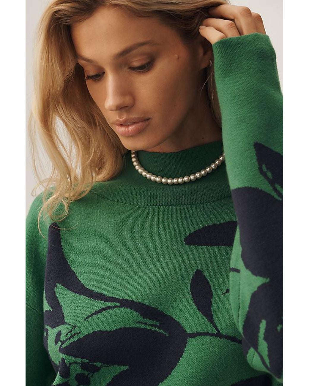 Maeve Green Carys Mock-Neck Jumper