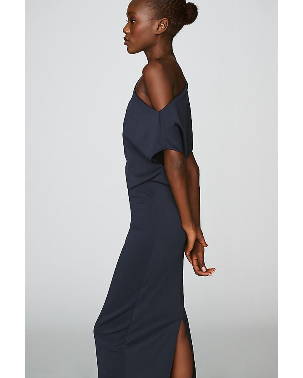 Extro & Vert Blue Valentine Off-The-Shoulder Midi Dress