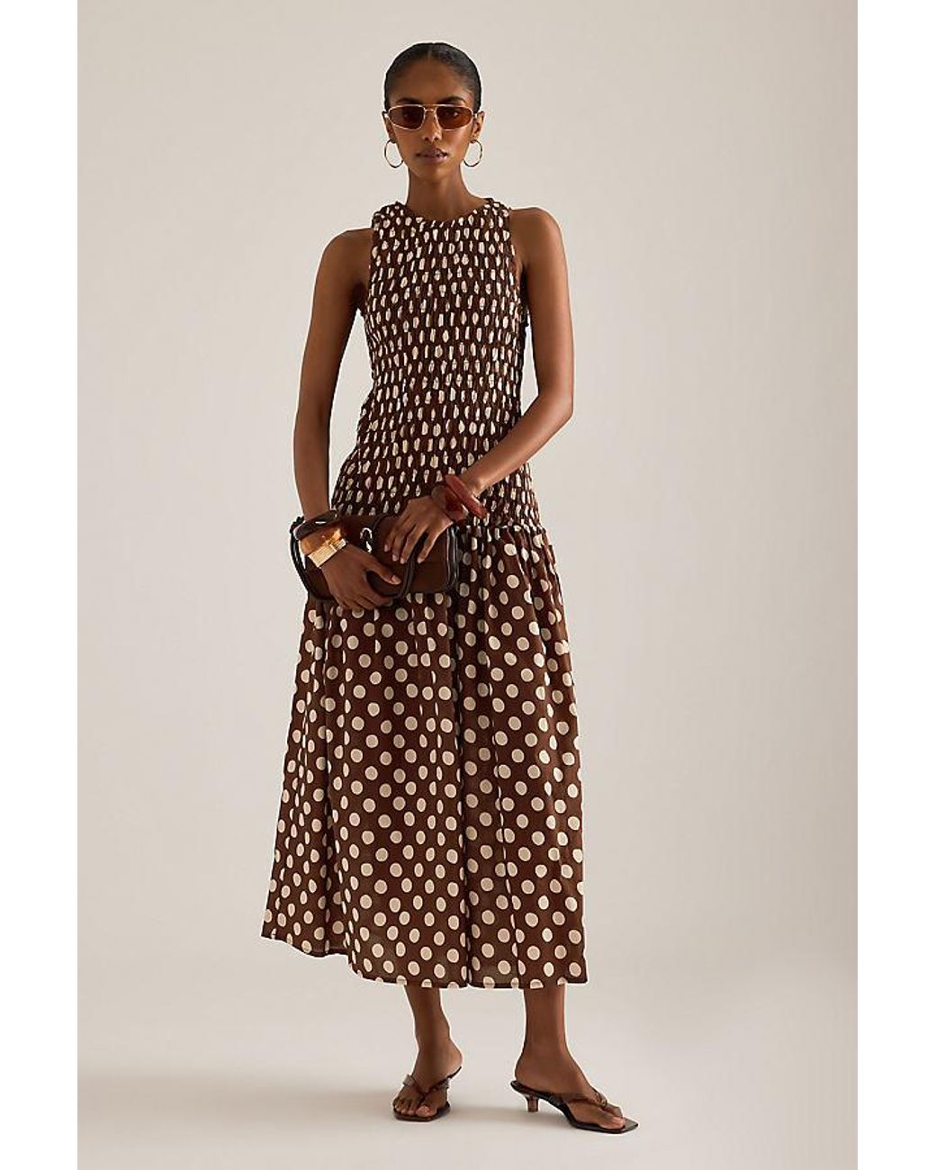 Faithfull The Brand Natural Luisa Smocked Maxi Dress