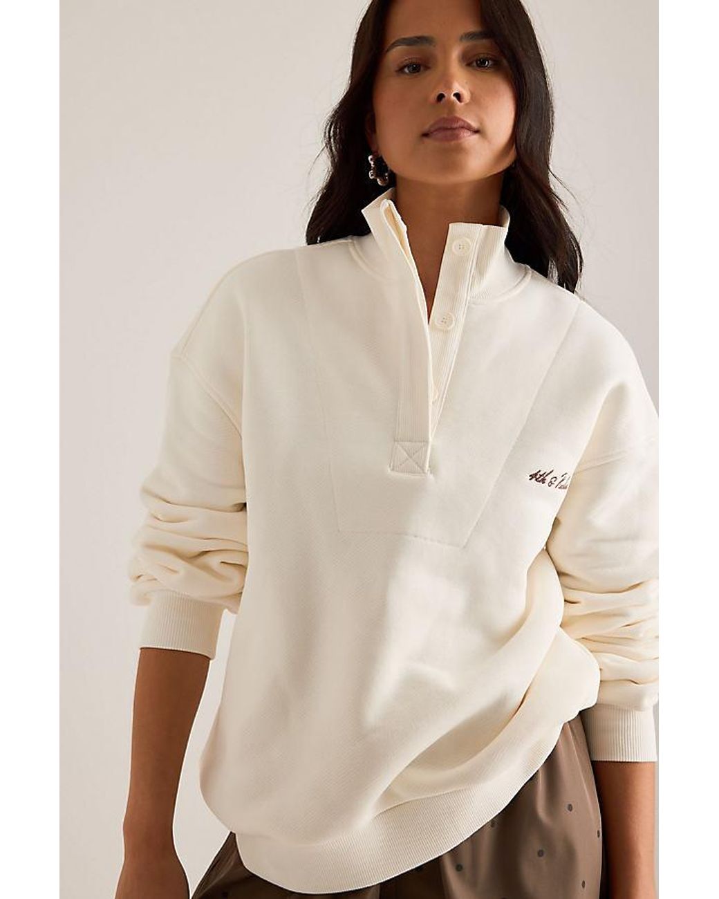 4th & Reckless Natural Tess High-Neck Sweatshirt