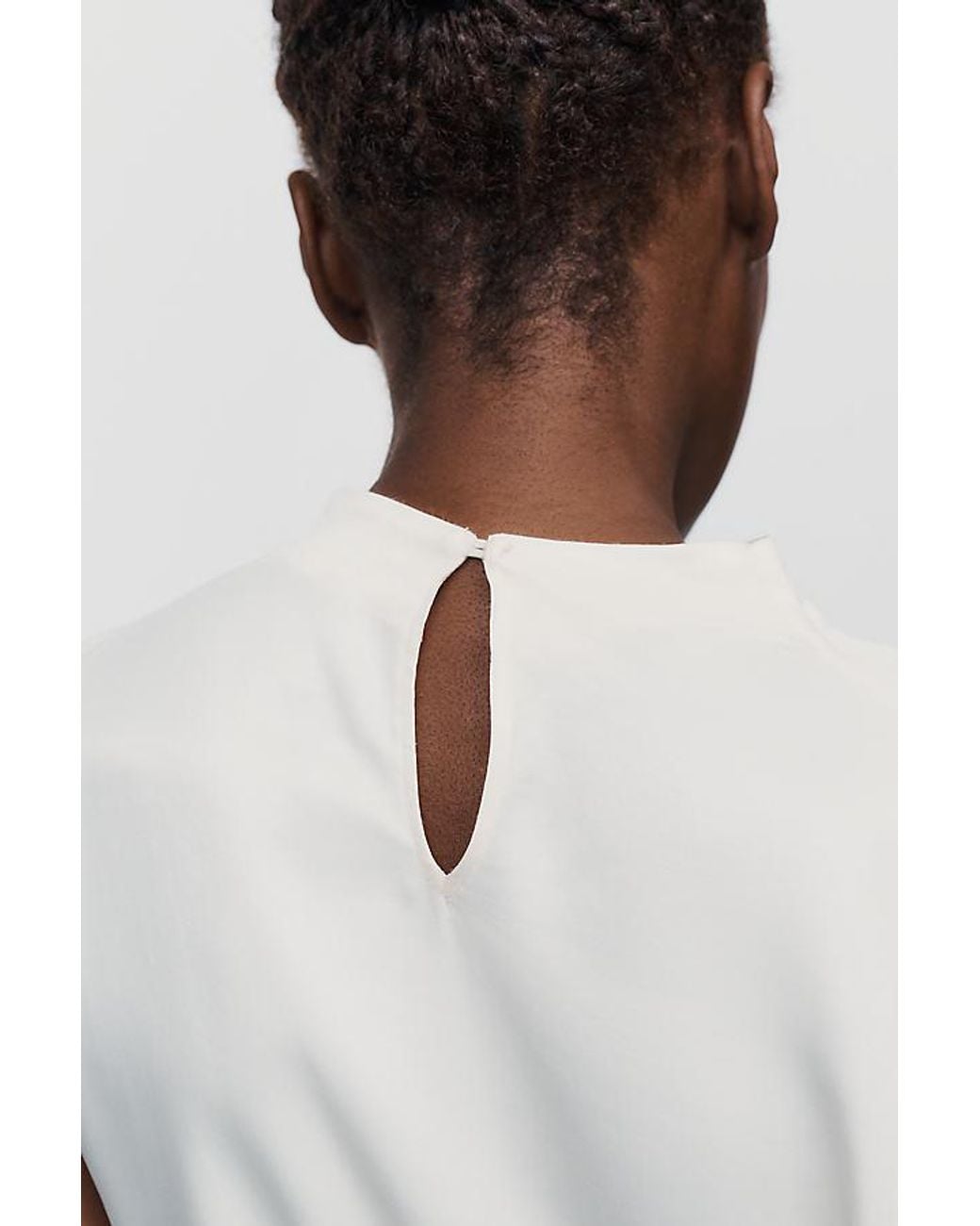 Maeve White Sleeveless Satin Tunic