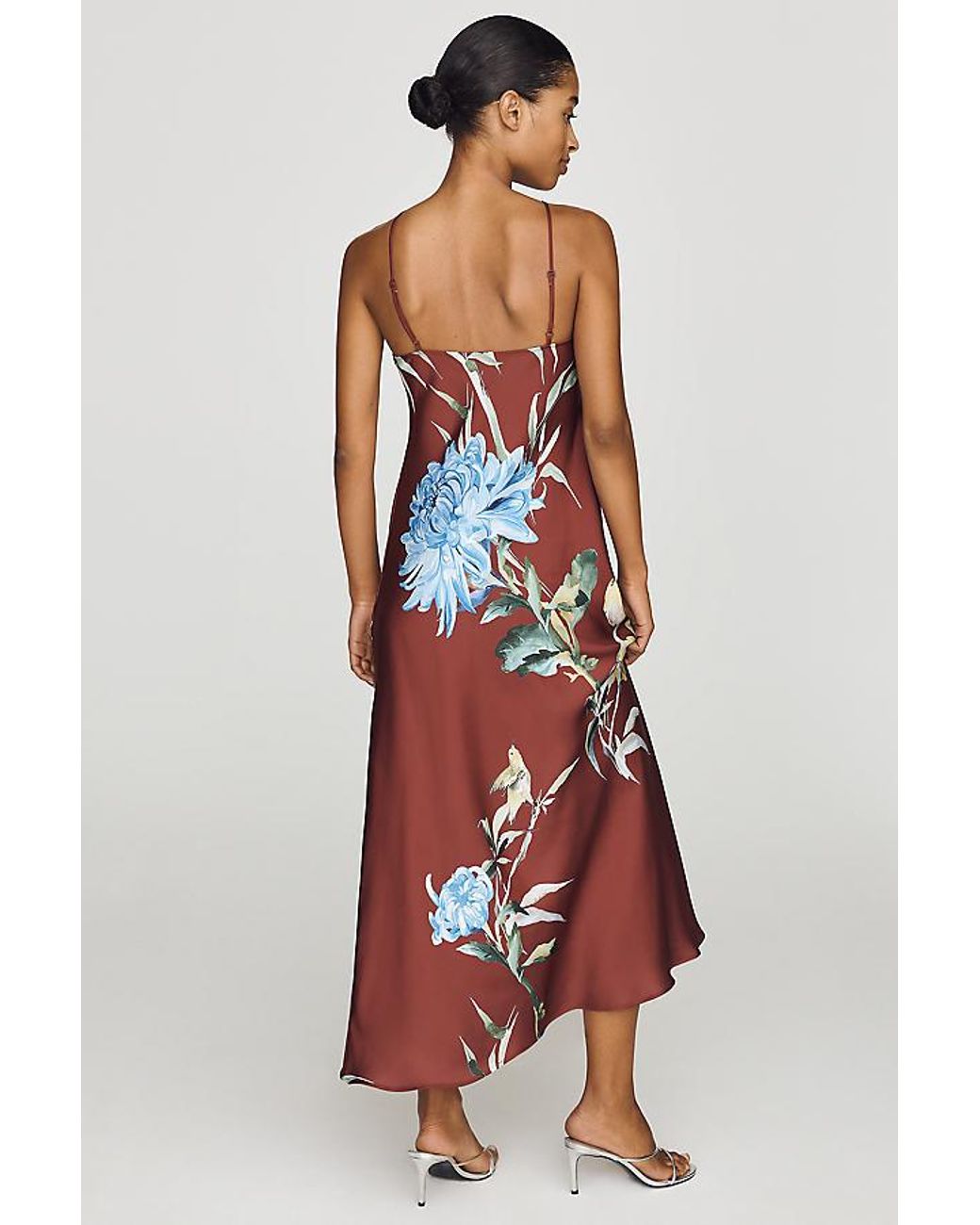 By Anthropologie White Halter Slip Midi Dress