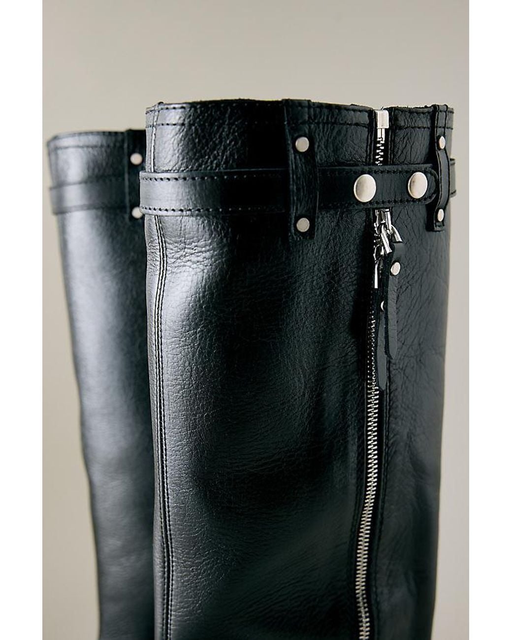 Miista Black Izolda Tall Leather Boots
