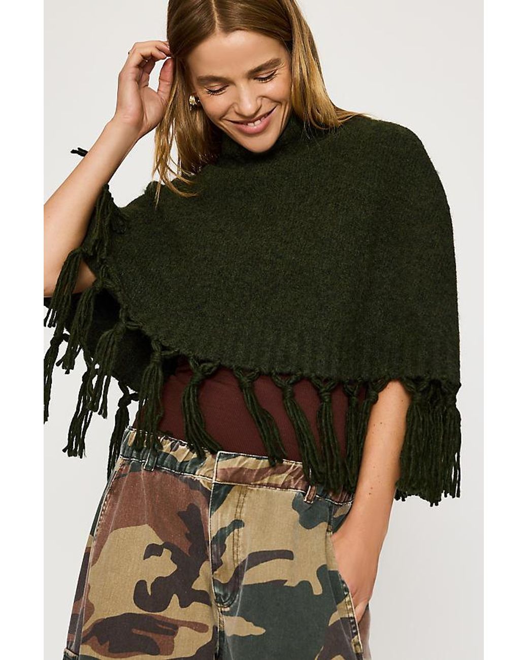 Mare Mare Blue Fringed Poncho