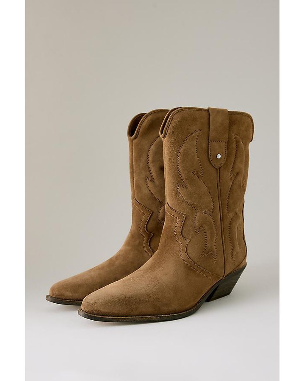 Bronx Natural Chelsey Suede Western Boots