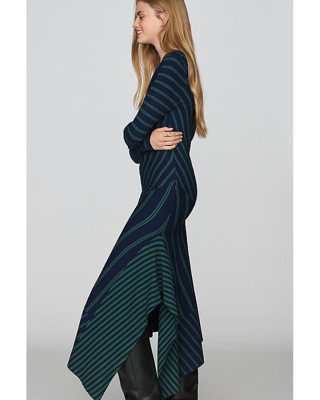 By Anthropologie Blue Asymmetrical Knit Dress
