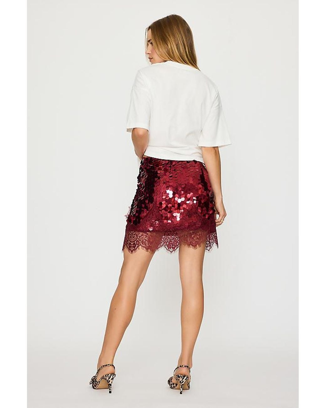 Never Fully Dressed Red Sequin Maeva Mini Skirt