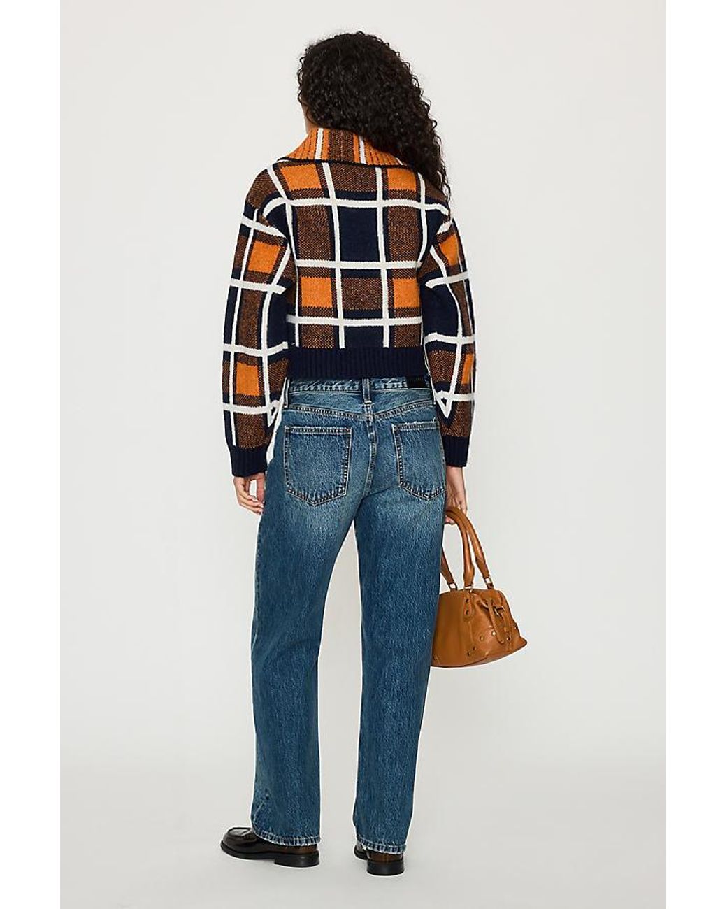 ALIGNE Blue Carmen Check Wrap Cardigan