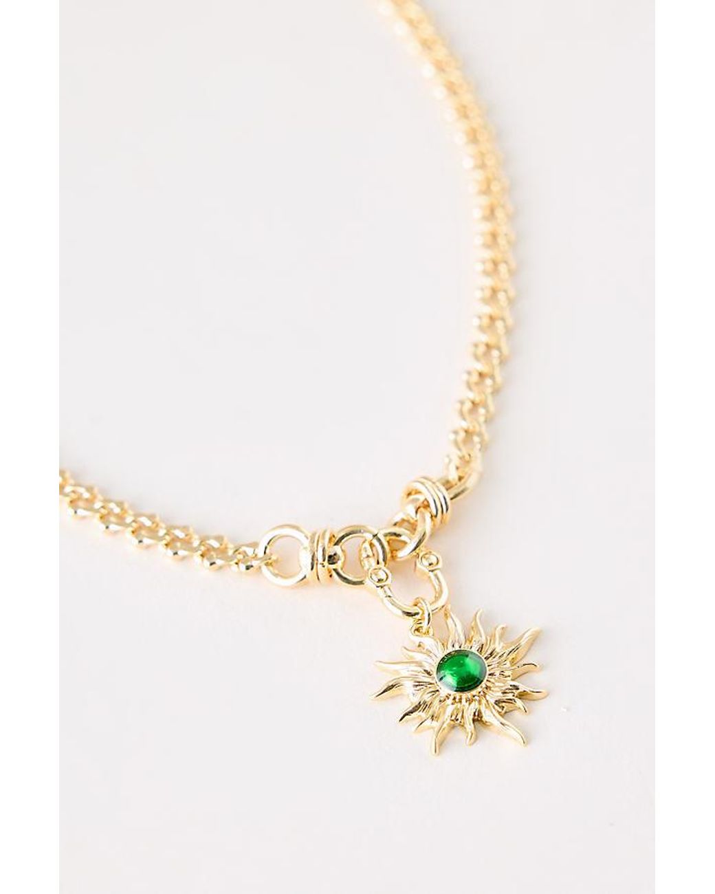 By Anthropologie White Sunflower Stone Pendant Necklace