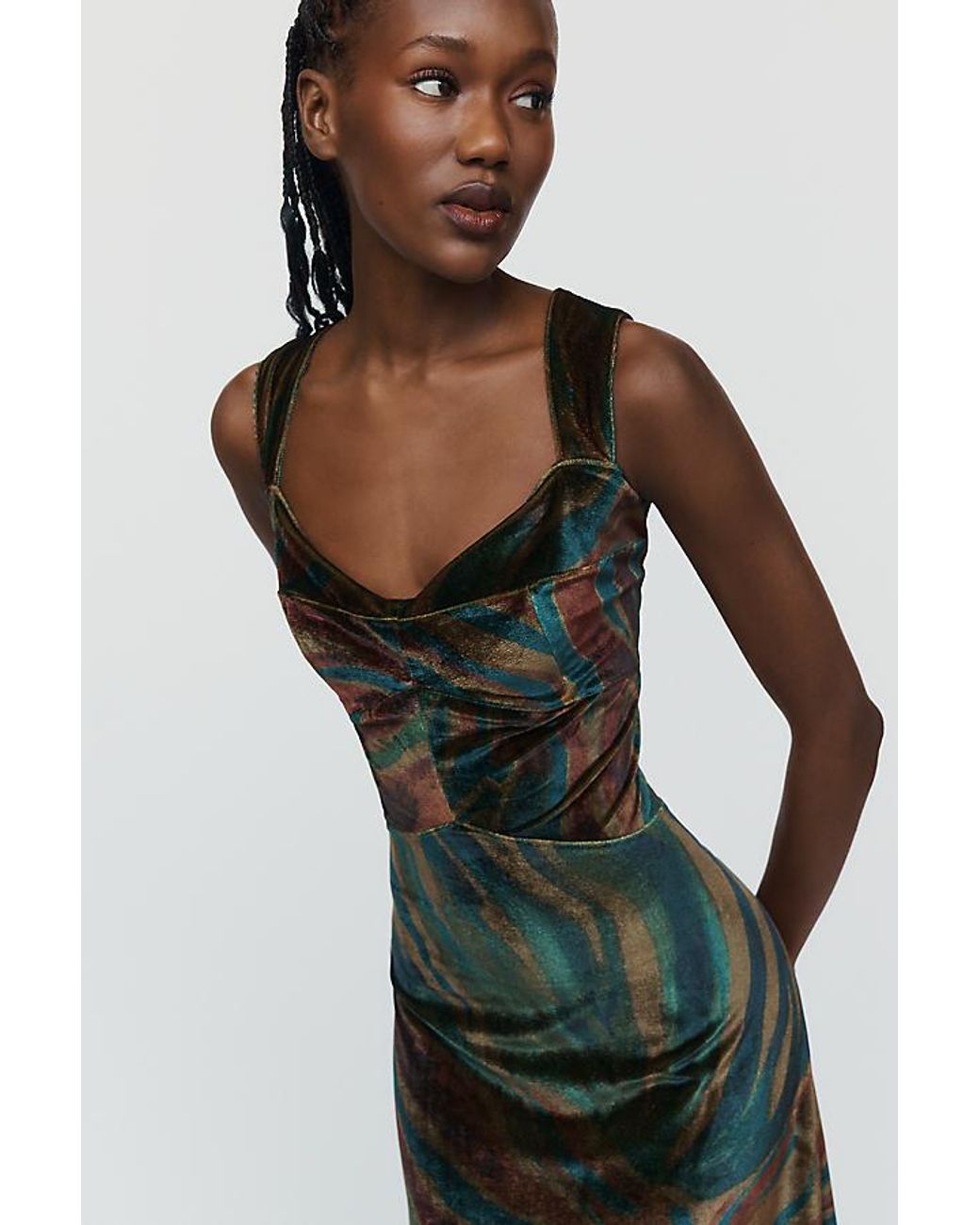 Maeve Black Jocelyn Velvet Midi Dress