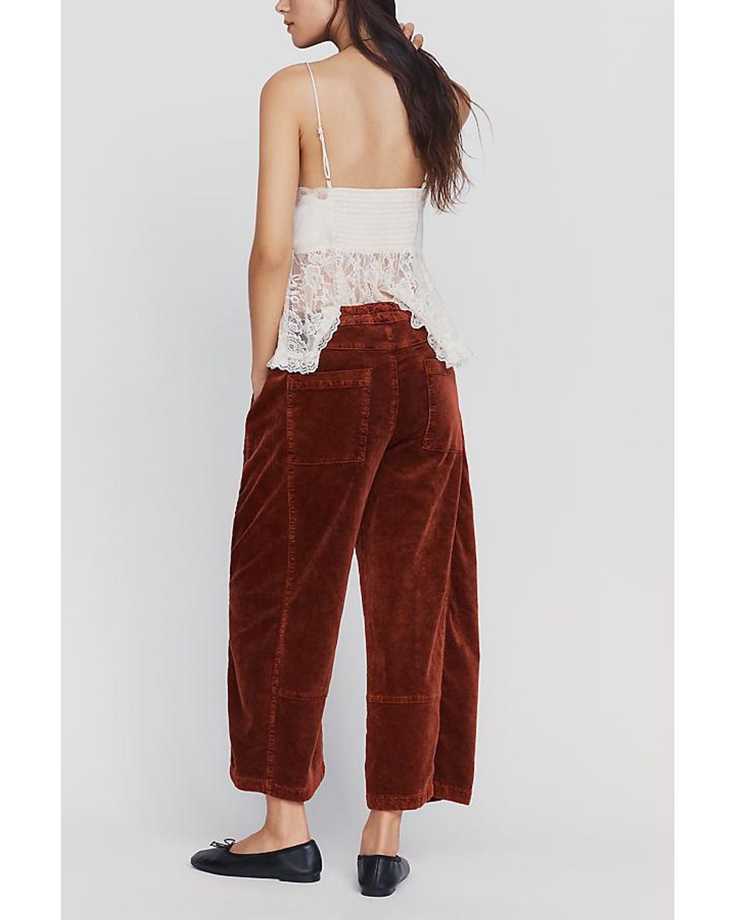 Pilcro Red The Izzie Relaxed Pull-On Barrel Trousers By Corduroy Edition