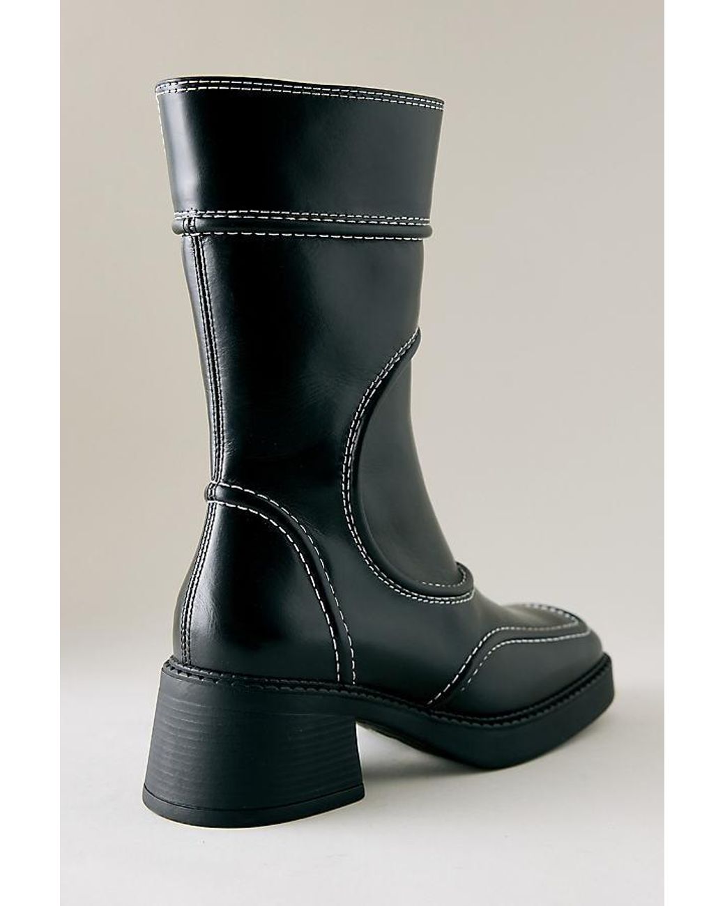 Miista Black Malene Leather Ankle Boots