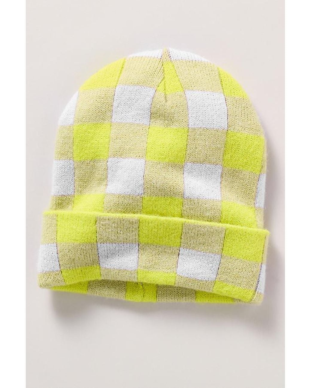 Maeve Gingham Knit Beanie in Yellow | Lyst UK display picture 3