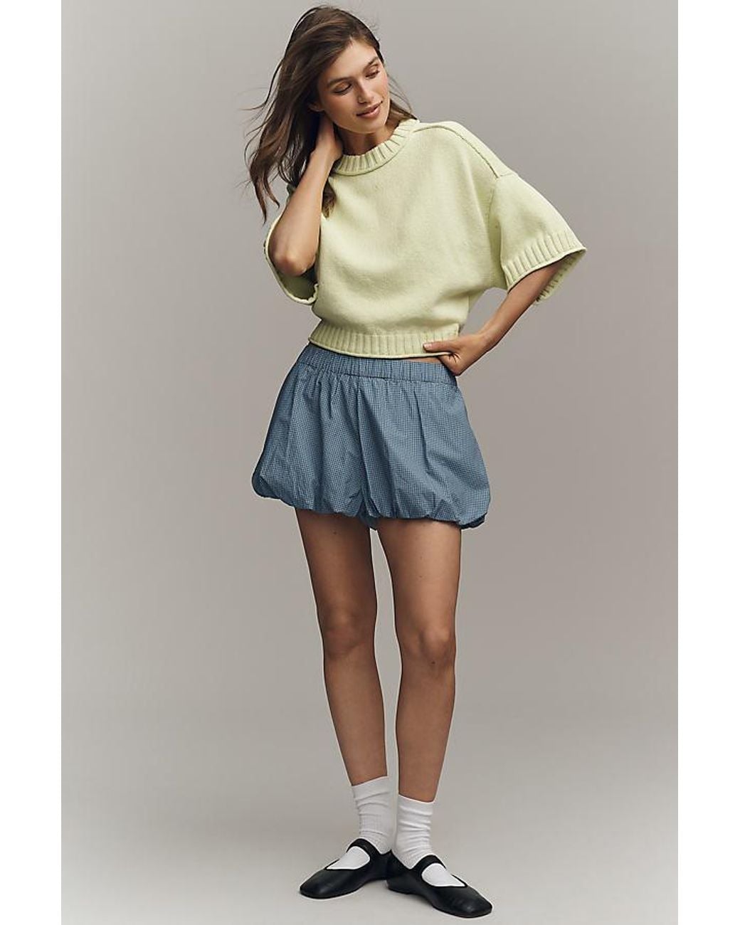 By Anthropologie Natural The Goldie Cotton Crew Neck Jumper