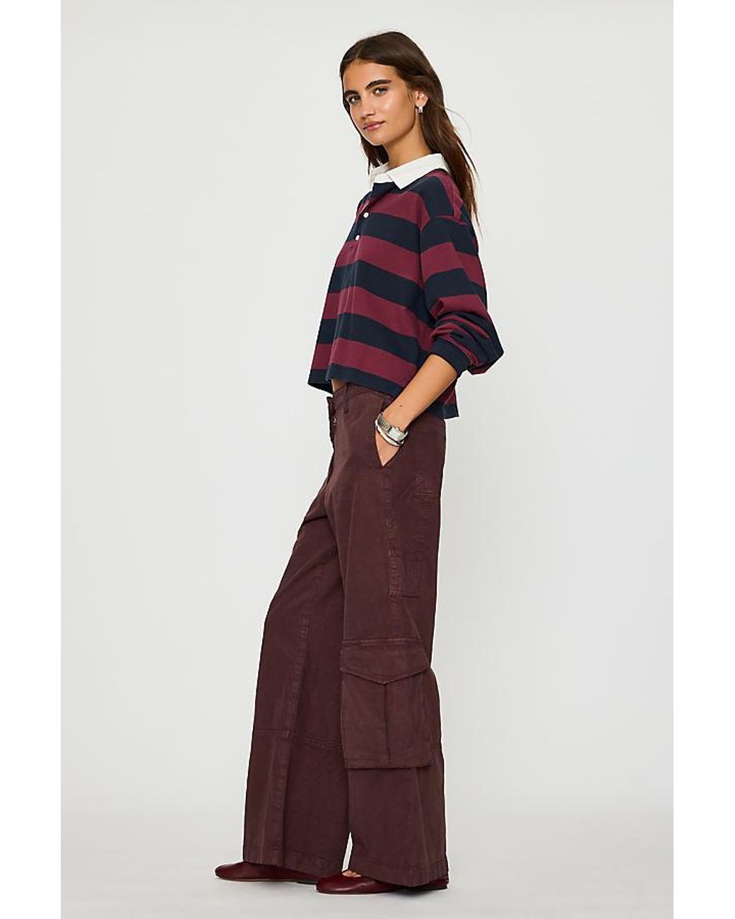 By Anthropologie Red Conna Straight-Leg Cargo Pants