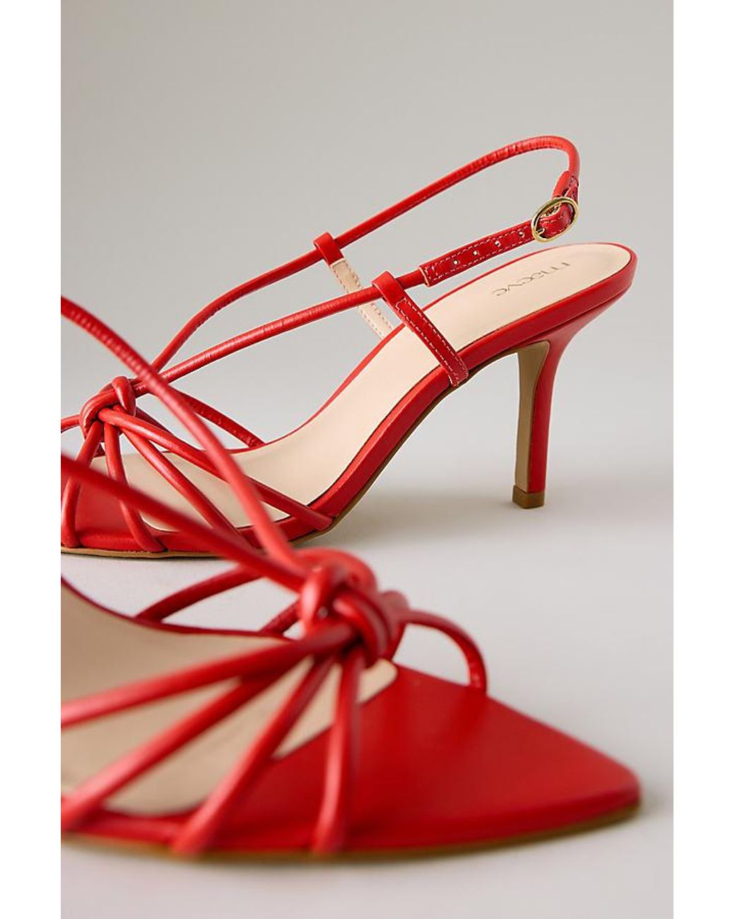 Maeve Red Pointed Toe Strappy Heels
