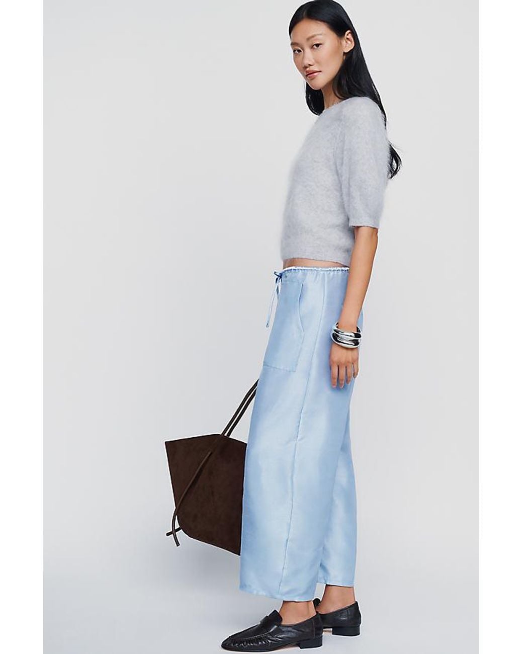 Maeve Blue Marnie Taffeta Tapered Trousers