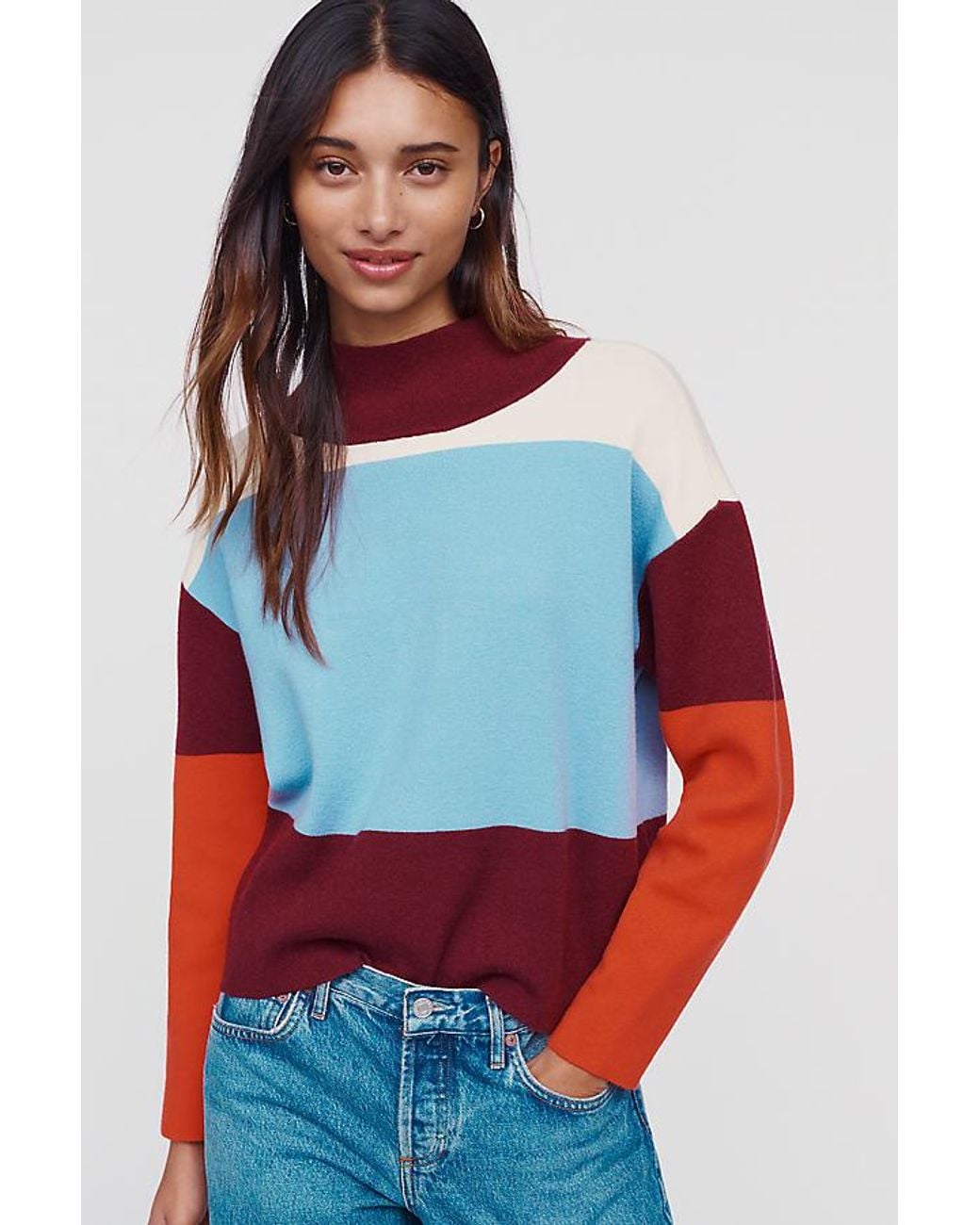 Maeve Red Carys Mock-Neck Jumper