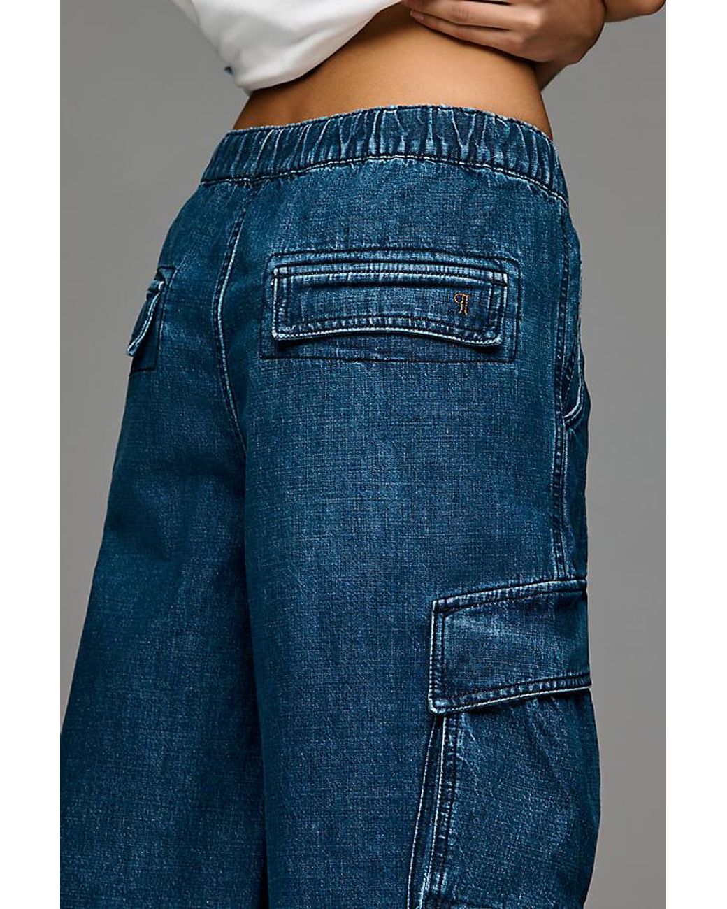 Pilcro Blue Victoire High-Rise Cargo Jogger Jeans