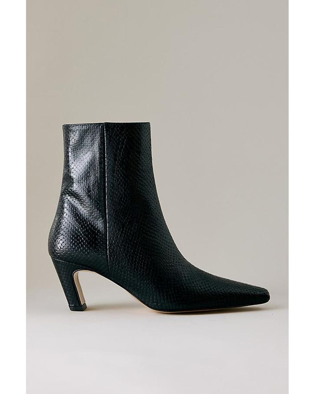 Flattered Black Xena Snake Embossed Leather Boots