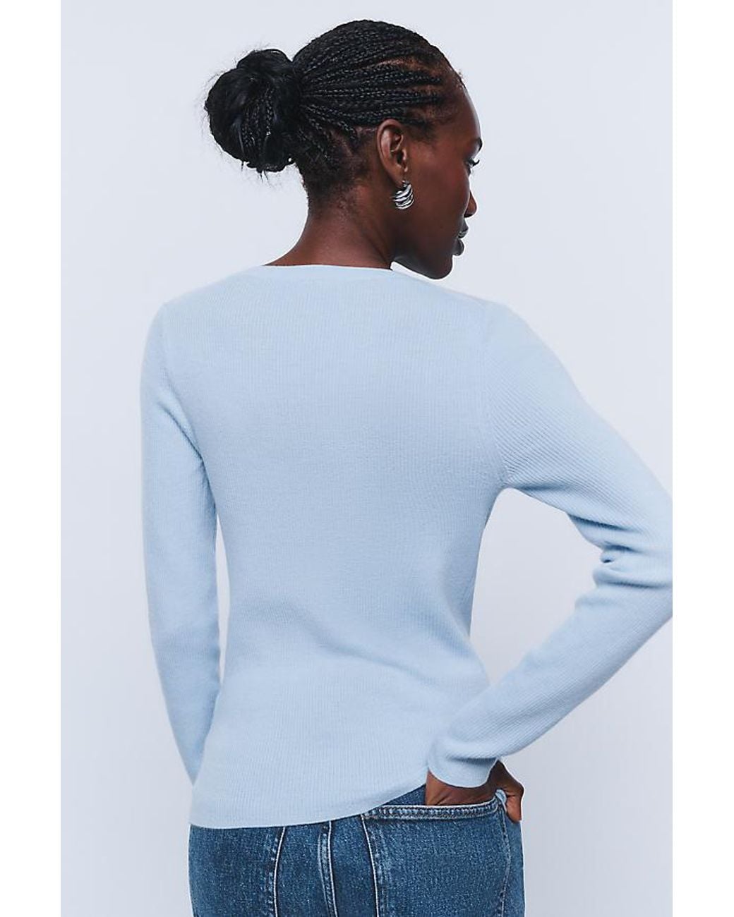 By Anthropologie White 100% Cashmere Henley Top