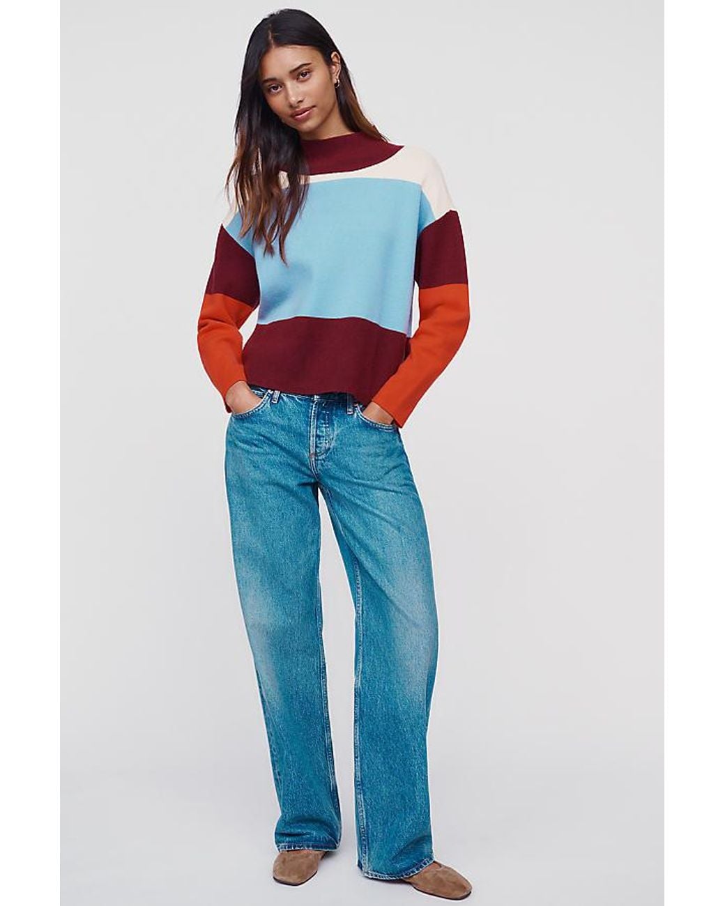 Maeve Red Carys Mock-Neck Jumper