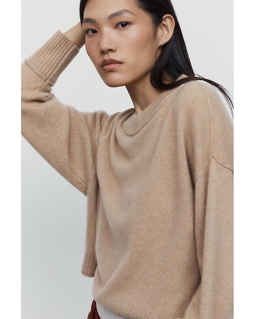 By Anthropologie Multicolor The Goldie Cashmere Long-Sleeve Crew-Neck Jumper