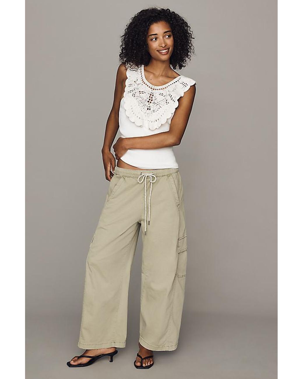 Pilcro White Knit Button-Front Vest