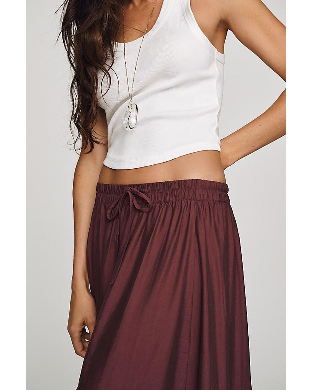 By Anthropologie Purple Reverie Midi Skirt