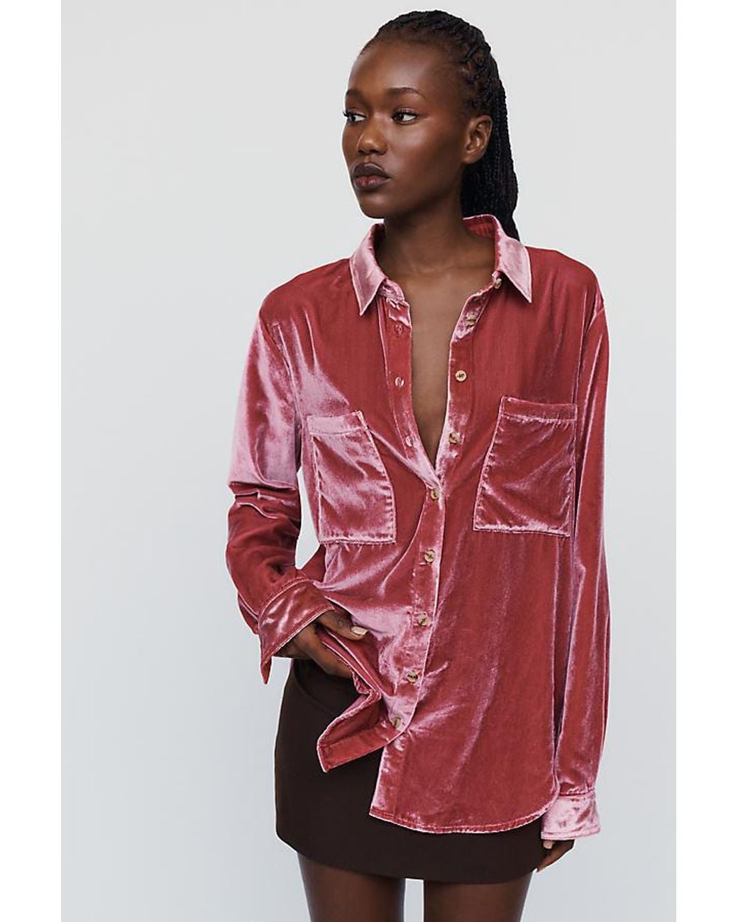 Pilcro Pink The Hadley Relaxed Buttondown Shirt By Velvet Edition